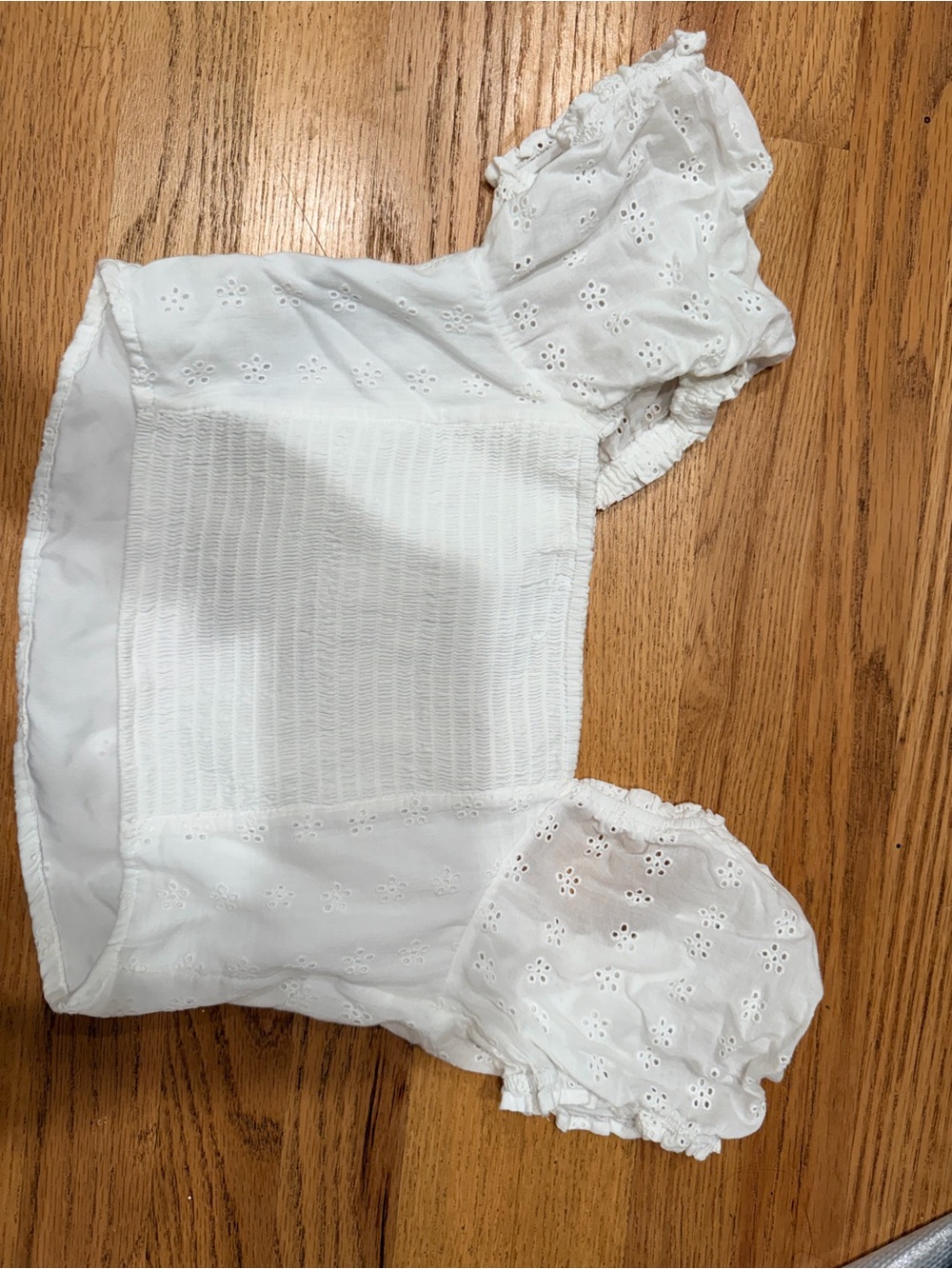 Hollister White Eyelet Puff-Sleeve Top